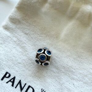 Retired Pandora Silver Blue Cubic Zirconia Spacer Charm